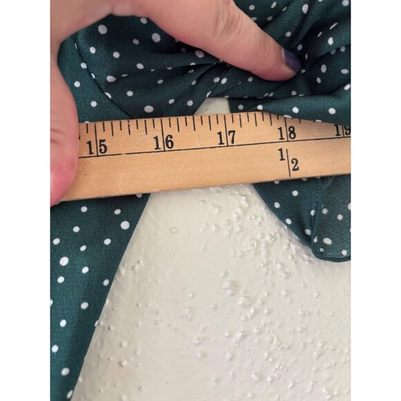Ina Green Polka Dot Wrap Maxi Dress With Flutter Sleeves Womens S - Picture 9 of 13